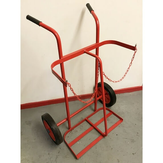 Reflex KB21 Twin Gas Cylinder Trolley (1 x Oxygen or 1 x Acetylene) with 30cm Solid Rubber Wheels