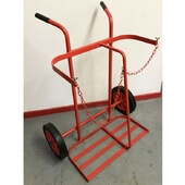 Reflex KB22 Twin Gas Cylinder Trolley (1 x Oxygen & 1 x Propane) with 30cm Solid Rubber Wheels