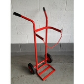 Reflex KB07 Single Gas Bottle Trolley (1 x Oxygen or 1 x Acetylene) with 20cm Solid Rubber Tyres