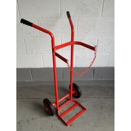 Reflex KB07 Single Gas Bottle Trolley (1 x Oxygen or 1 x Acetylene) with 20cm Solid Rubber Tyres