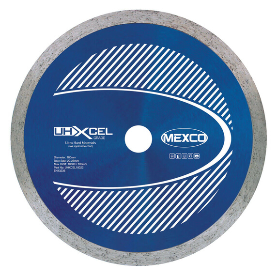 Mexco UHXCEL 180mm Ultra Hard Materials Diamond Blades