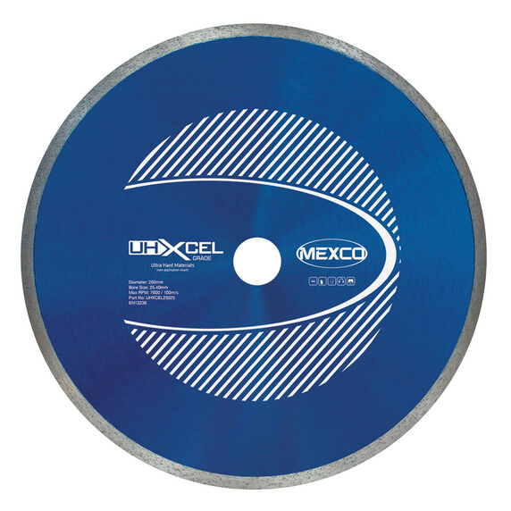 Mexco UHXCEL 250mm Ultra Hard Materials Diamond Blade