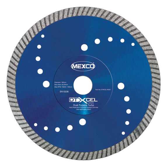 Mexco DTXCEL 180mm Dual Purpose Turbo Diamond Blade