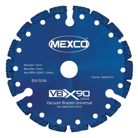 Mexco VBX90 75mm Vacuum Brazed Universal (Multi-Use) Diamond Blade