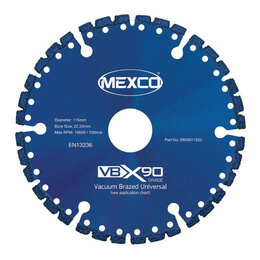 Mexco VBX90 115mm Vacuum Brazed Universal (Multi-Use) Diamond Blade