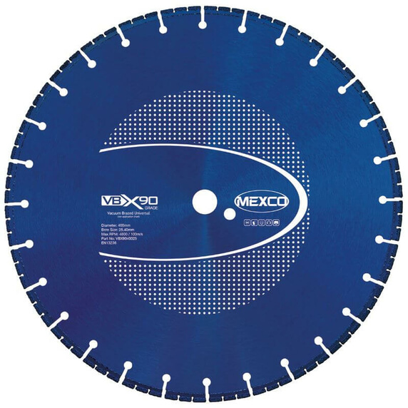 Mexco VBX90 400mm Vacuum Brazed Universal (Multi-Use) Diamond Blade