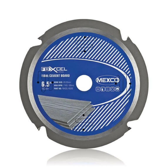 Mexco FBXCEL 160mm Fibre Cement Board PCD Blade