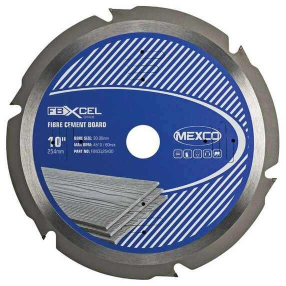 Mexco FBXCEL 254mm Fibre Cement Board PCD Blade