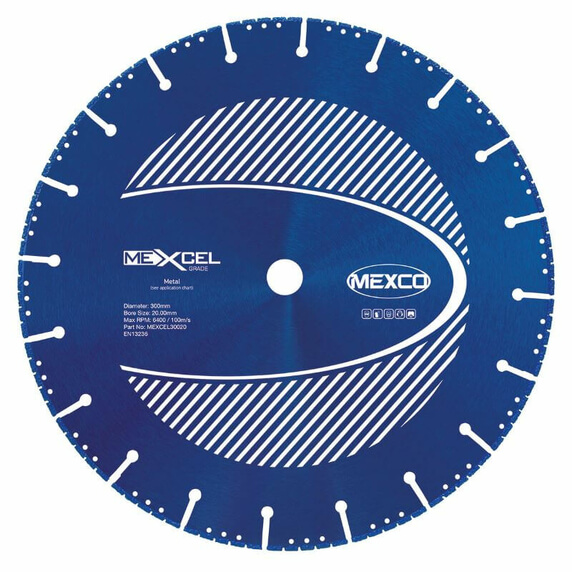 Mexco MEXCEL 300mm Vacuum Brazed Metal Cut Diamond Blade