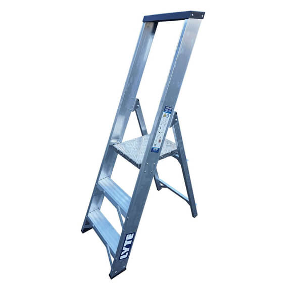 Lyte NBSBP3 Industrial Aluminium Platform Stepladder with Tool Tray (3 Tread - 1.2m)