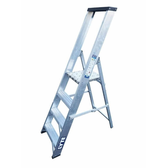 Lyte NBSBP4 Industrial Aluminium Platform Stepladder with Tool Tray (4 Tread - 1.4m)