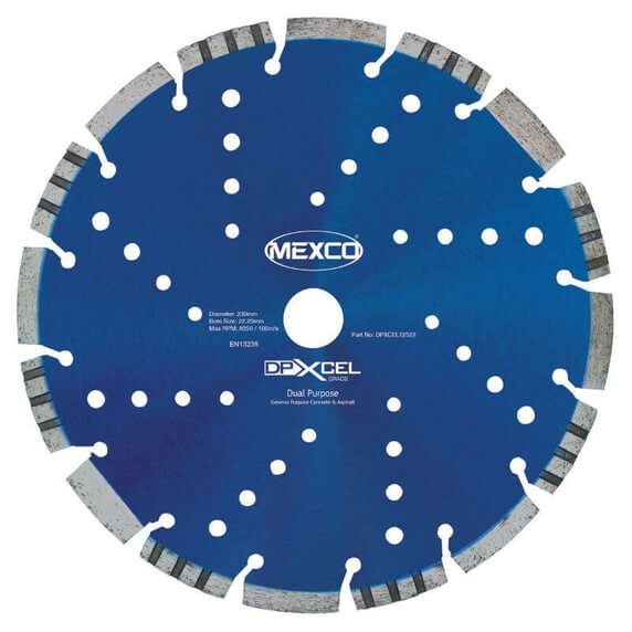 Mexco DPXCEL 230mm Dual Purpose Abrasive Diamond Blade