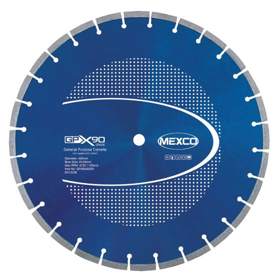 Mexco GPX90 400mm General Purpose Concrete Diamond Blades