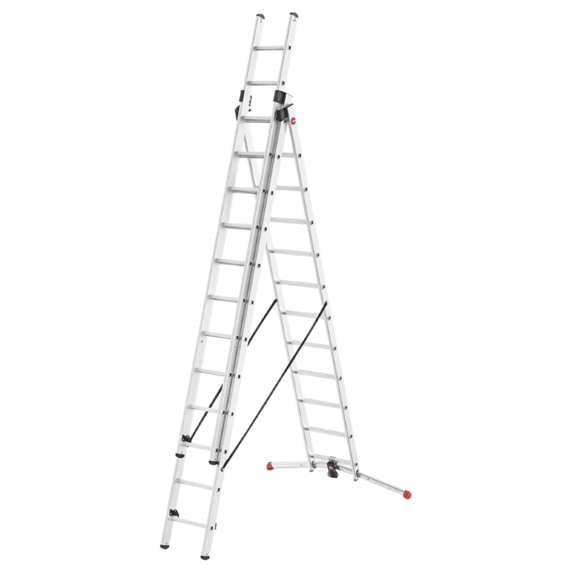 Hailo S100 Profilot Combination Ladder with Adjustable Stabiliser (3x12 Rung - 8.1m)