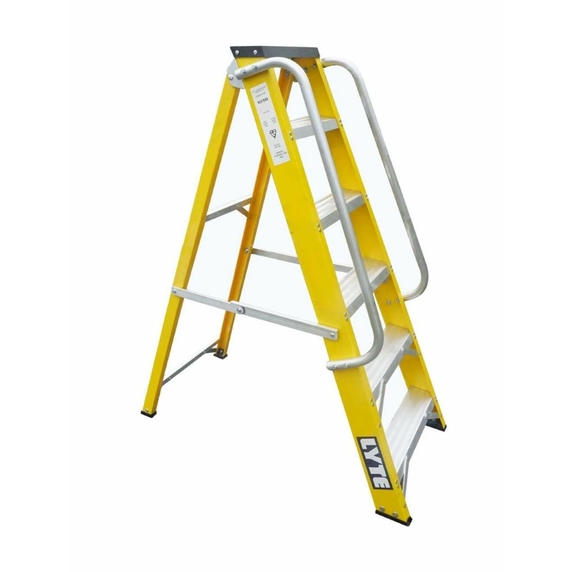 Lyte NGFBB6 Heavy Duty Fibreglass Swingback Stepladder with Tool Tray (6 Tread - 1.2m)