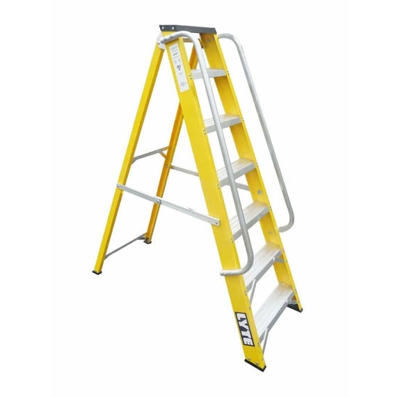 Lyte NGFBB7 Heavy Duty Fibreglass Swingback Stepladder with Tool Tray (7 Tread - 1.4m)