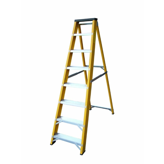 Lyte NGFBB8 Heavy Duty Fibreglass Swingback Stepladder with Tool Tray (8 Tread - 1.68m)