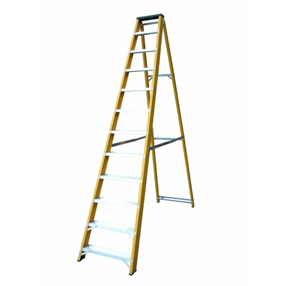 Lyte NGFBB12 Heavy Duty Fibreglass Swingback Stepladder with Tool Tray (12 Tread - 2.5m)