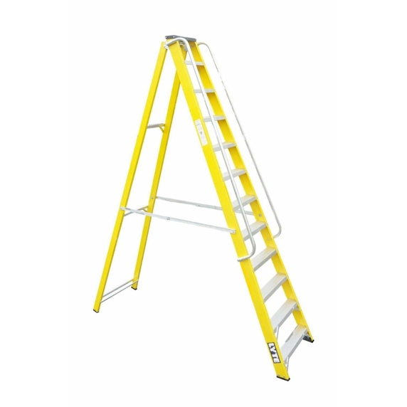 Lyte NGFBB12 Heavy Duty Fibreglass Swingback Stepladder with Tool Tray (12 Tread - 2.5m)