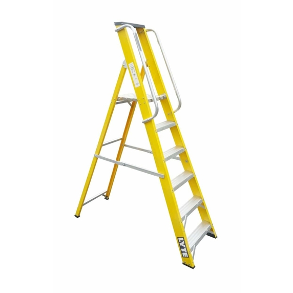 Lyte NGFBP6 Heavy Duty Fibreglass Platform Stepladder with Tool Tray (6 Tread - 1.25m)