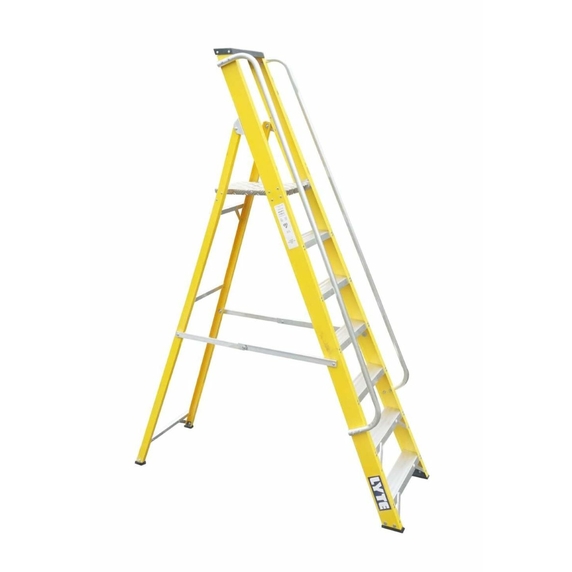 Lyte NGFBP7 Heavy Duty Fibreglass Platform Stepladder with Tool Tray (7 Tread - 1.47m)