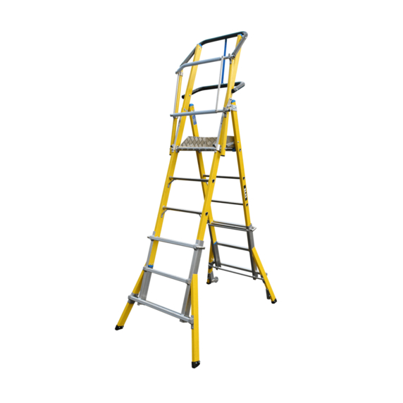 Lyte MultiLyte ML46GF Glassfibre Telescopic Podium Step Ladder (1.1m - 1.62m Platform)