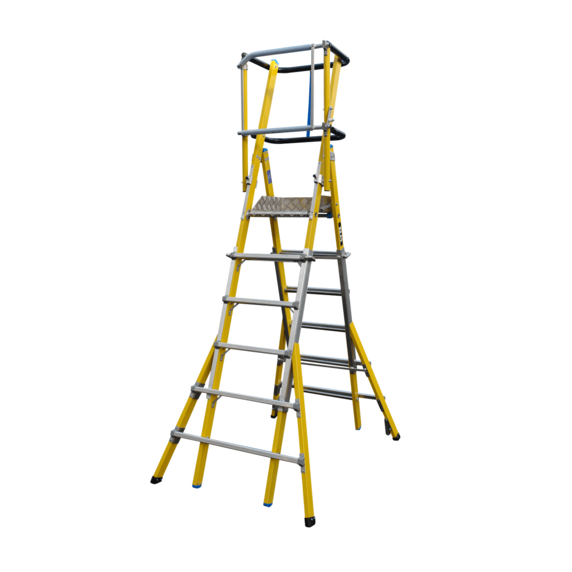 Lyte MultiLyte ML69GF Glassfibre Telescopic Podium Step Ladder (1.64m - 2.36m Platform)