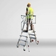 Alpha Deck Flex 3-4 Rung Adjustable Work Platform Step Ladder (0.71m - 0.89m Platform)