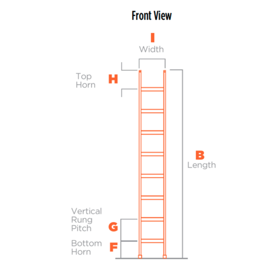 LFI TuFF Steel 10 Rung Single Section Industrial Pole Ladder (3m)