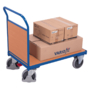 Variofit Push Bar Wooden Platform Trolley with End Board - 500kg