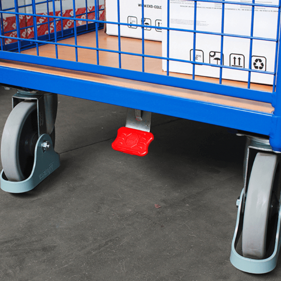 Variofit Box Trolley with Mesh Panels & Drop Down Side - 500kg