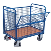 Variofit Box Trolley with Mesh Panels & Drop Down Side - 500kg