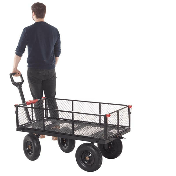 Heavy Duty Turntable Truck with 1000 x 600mm Mesh Platform & Removable Sides - 450kg