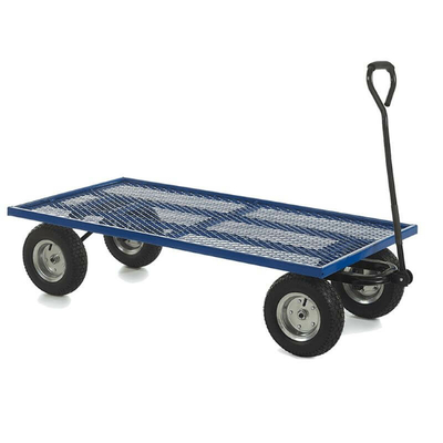 Industrial Turntable Flatbed Trolley with 1500 x 750mm Mesh Platform - 500kg