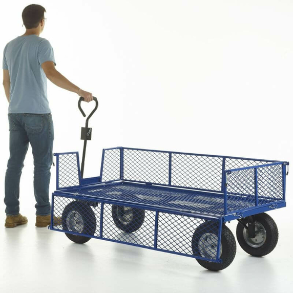 Industrial Turntable Truck with 1500 x 750mm Mesh Platform & Sides - 500kg