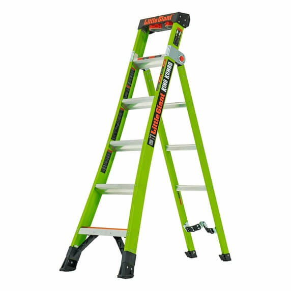 Little Giant King Kombo 6 Tread Industrial Fibreglass Combination Ladder (6+4 Rung - 3m)